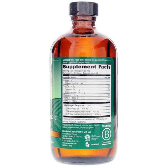 Olde World Icelandic Cod Liver Oil Lemon Mint, 8 Oz, GOL