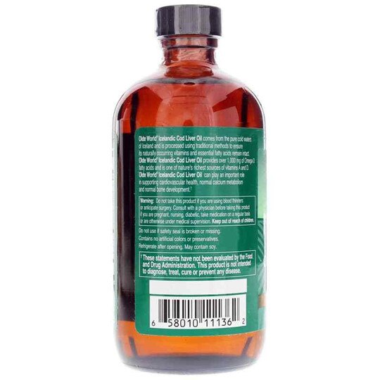 Olde World Icelandic Cod Liver Oil Lemon Mint, 8 Oz, GOL