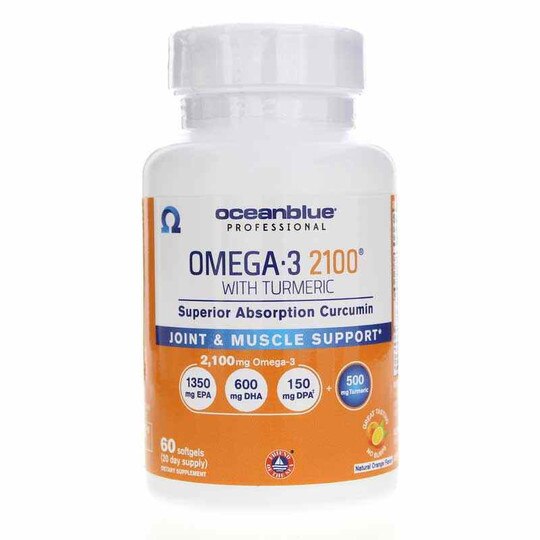 Omega-3 2100 with Turmeric, Ocean Blue