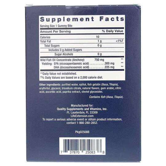 Omega-3 Fish Oil Gummy Bites, 36 Gummies, LFE