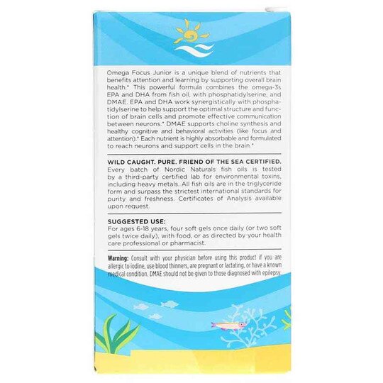 Omega Focus Junior, 120 Softgels, NRN