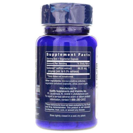 Optimized Saffron with Satiereal, 60 Veg Capsules, LFE