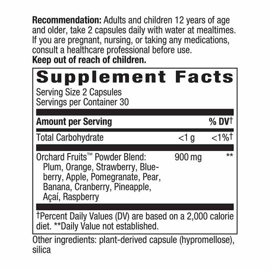 Orchard Fruits, 60 Veg Capsules, NWA