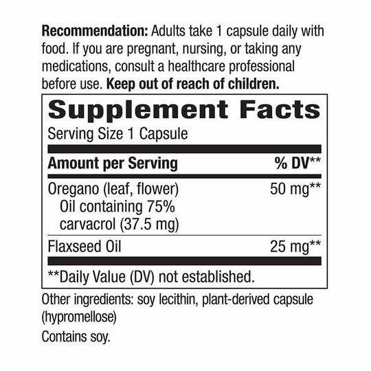 Oregano Oil Standardized, 60 Veg Capsules, NWA