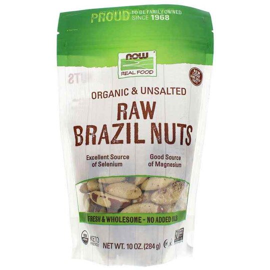 Organic Brazil Nuts Unsalted, 10 Oz, NOW