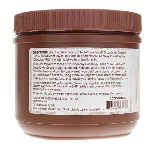 Organic Hot Cocoa, 14 Oz, NOW