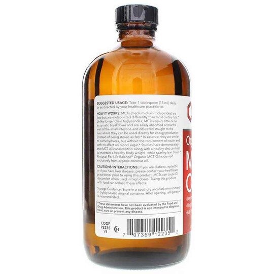 Organic MCT Oil, 16 Oz, PFLB