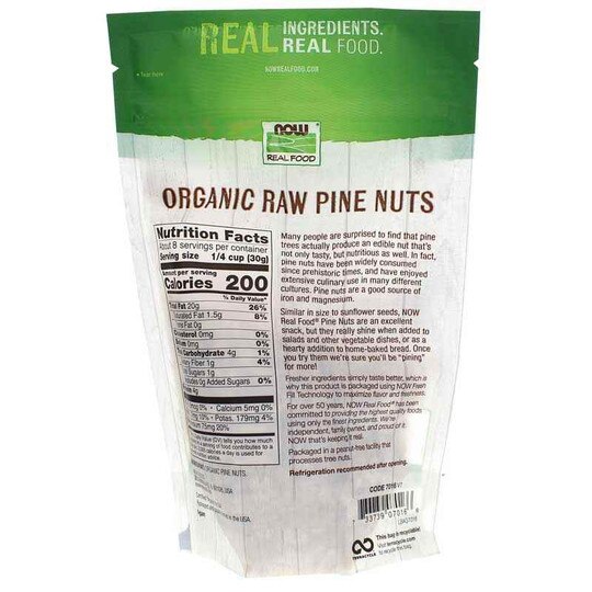 Organic Pine Nuts, 8 Oz, NOW