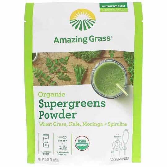 Organic Supergreens Powder, 30 Servings, AG