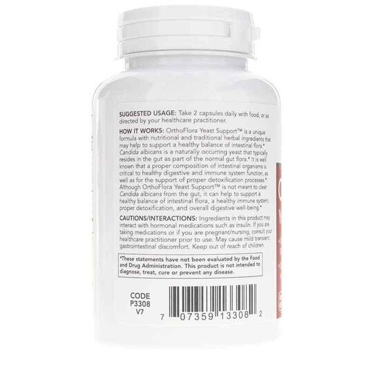 OrthoFlora Yeast Support, 90 Veg Capsules, PFLB