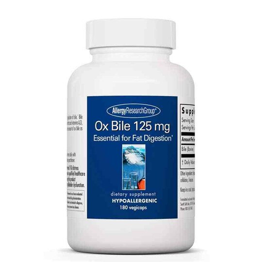 Ox Bile 125 Mg, 180 Veg Capsules, ARG