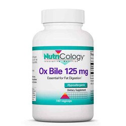 Ox Bile 125 Mg, 180 Veg Capsules, Nutricology