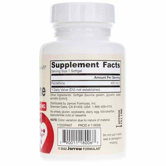 Pantethine 450 Mg, 60 Softgels, JRF