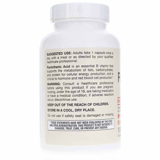 Pantothenic Acid B5, 100 Veg Capsules, JRF