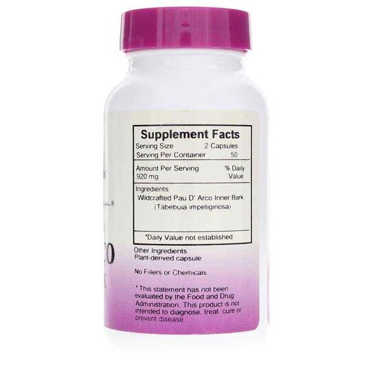 Pau D'Arco Inner Bark, 100 Veg Capsules, DRC