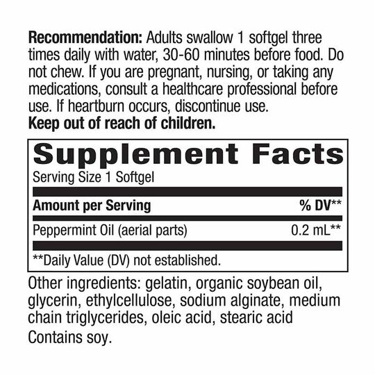 Pepogest Peppermint Oil, 60 Softgels, NWA