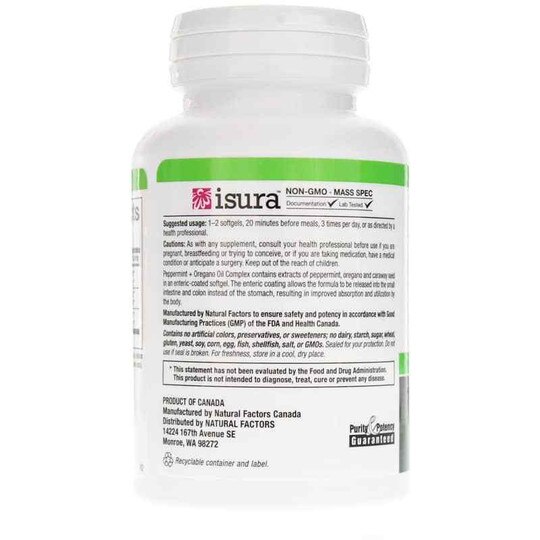 Peppermint & Oregano Oil Complex, 60 Enteric Coated Soft, NF