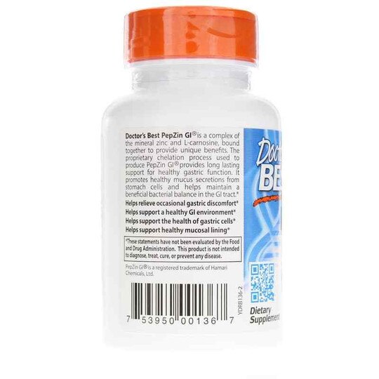 PepZinGI Zinc Carnosine Complex, 120 Veg Capsules, DRB