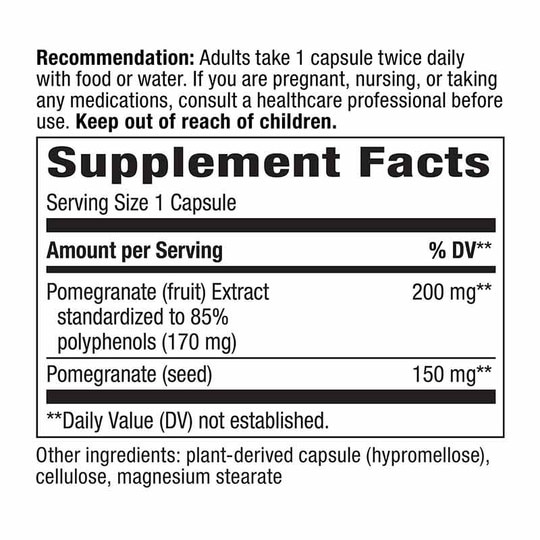 Pomegranate Premium Extract 350 Mg, 60 Vegan Capsules, NWA