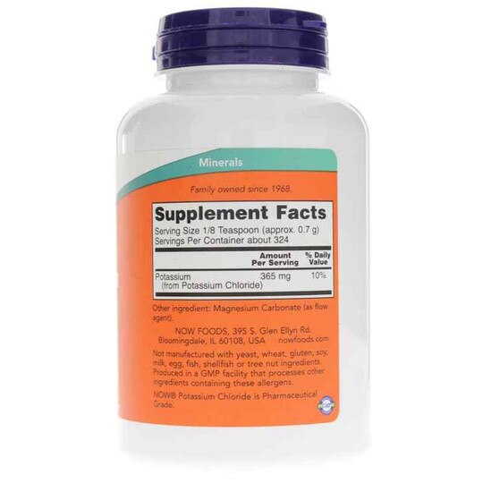 Potassium Chloride Powder, 8 Oz, NOW