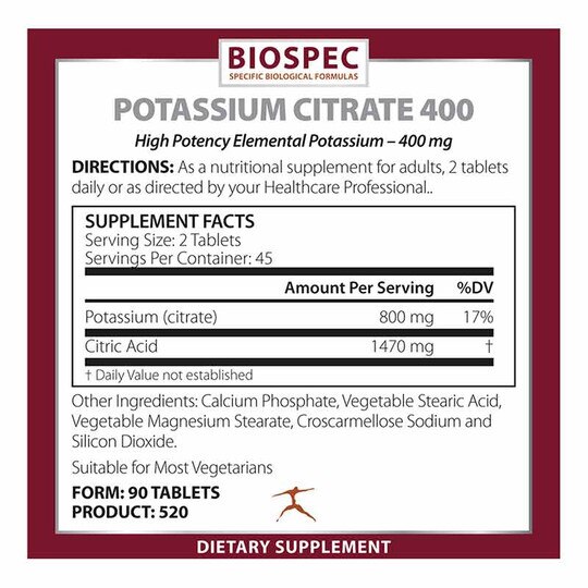 Potassium Citrate 400, BioSpec