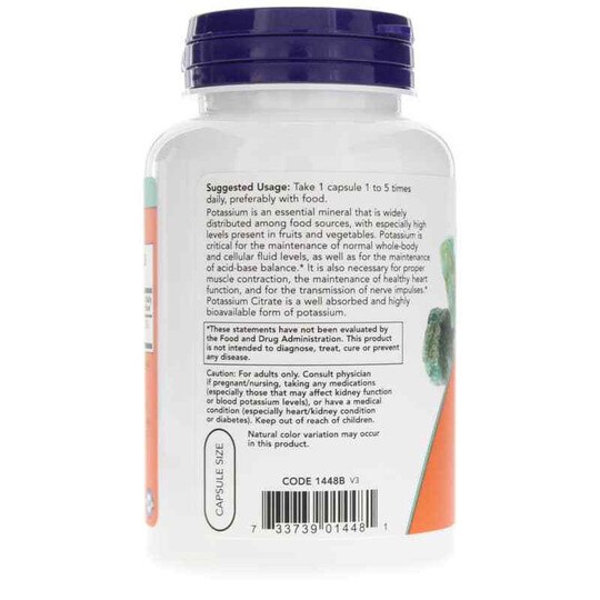 Potassium Citrate 99 Mg, 180 Capsules, NOW