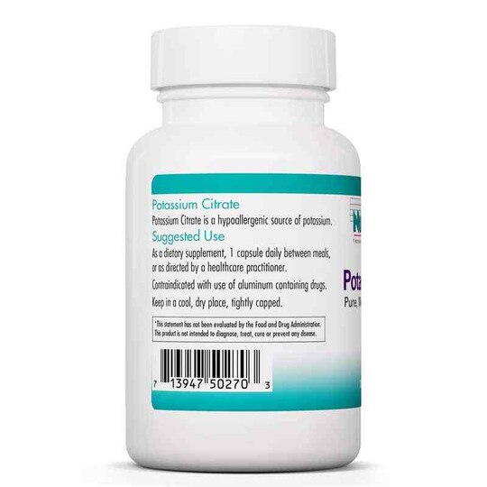 Potassium Citrate, 120 Veg Capsules, NTC