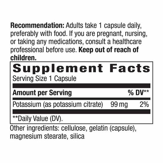 Potassium Complex, 100 Capsules, NWA