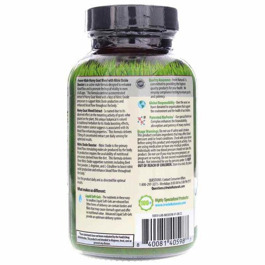 Power-Male Horny Goat Weed, 60 Liquid Softgels, IRN