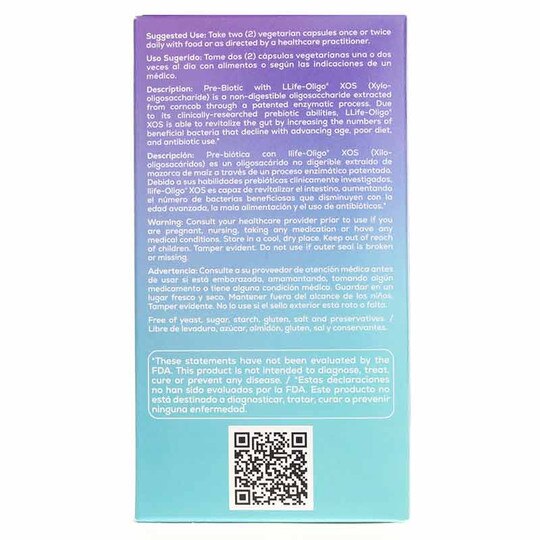 Pre-Biotic with Llife-Oligo Prebiotic Fiber XOS, 60 Veg, BNU