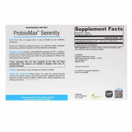 ProbioMax Serenity, 30 Veg Capsules, XYM