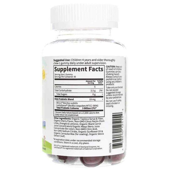 Probiotic Gummies 3 Billion CFU, 30 Vegetarian Gummies, GOLK