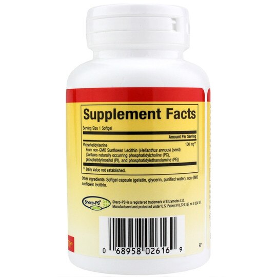 PS Phosphatidylserine 100 Mg, 60 Softgels, NF