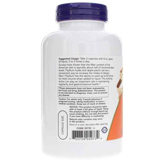 Psyllium Husk Caps 700 Mg, 180 Veg Capsules, NOW