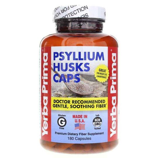 Psyllium Husks Caps, 180 Capsules, YPMA