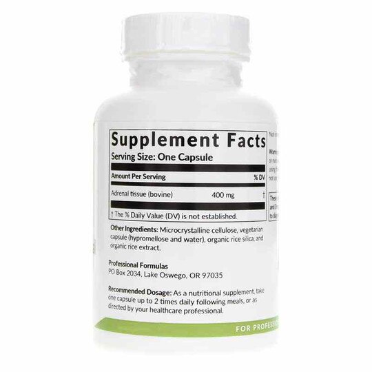 Pure Adrenal 400 Glandular Capsules, 60 Capsules, PCHF