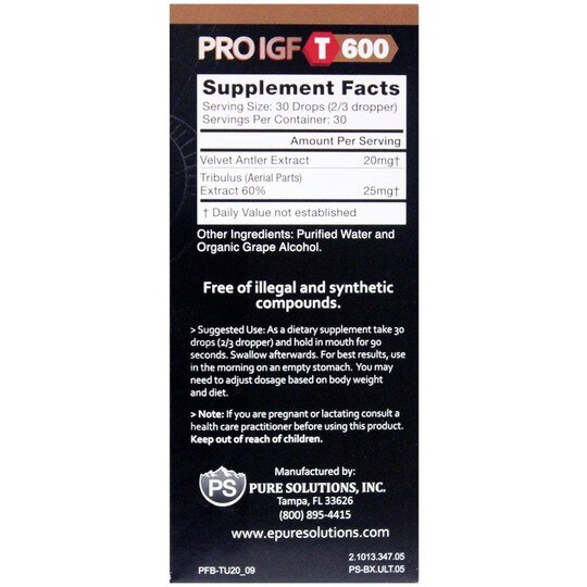 Pure Factors Ultimate Pro IGF T 600, 1 Oz, FSL