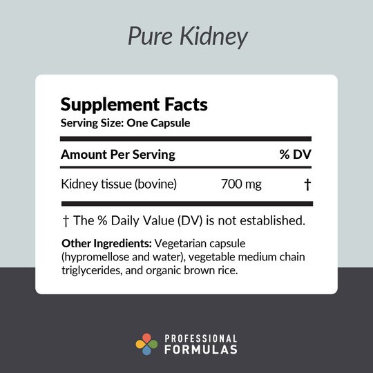 Pure Kidney Glandular Capsules, 60 Capsules, PCHF