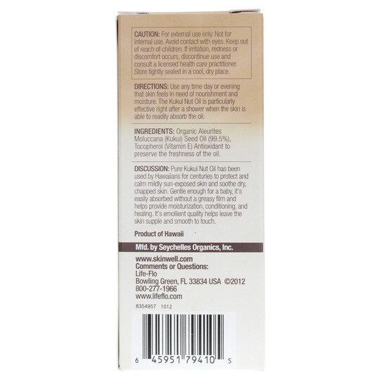 Pure Kukui Oil, 4 Oz, LFL