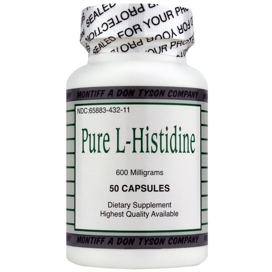 Pure L-Histidine 600 Mg, 50 Capsules, MNT