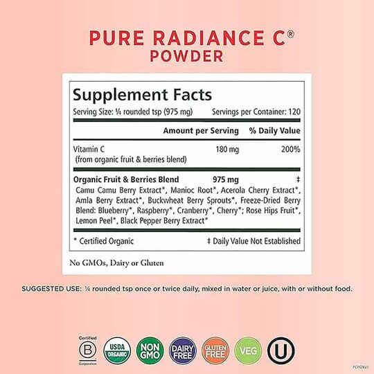 Pure Radiance C 100% Natural Vitamin C Powder, 4 Oz, PSY