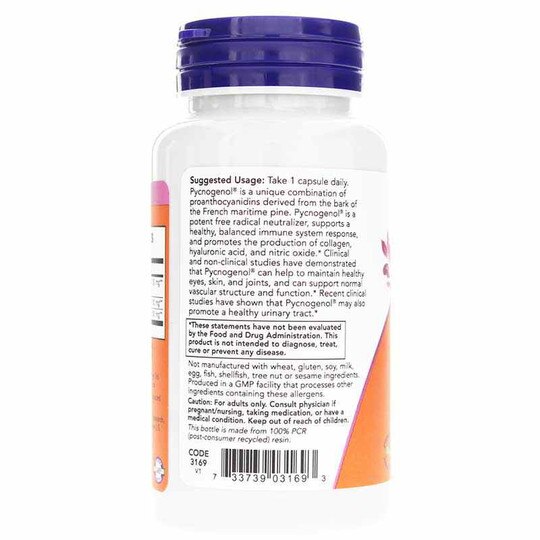 Pycnogenol 150 Mg Extra Strength, 60 Veg Capsules, NOW