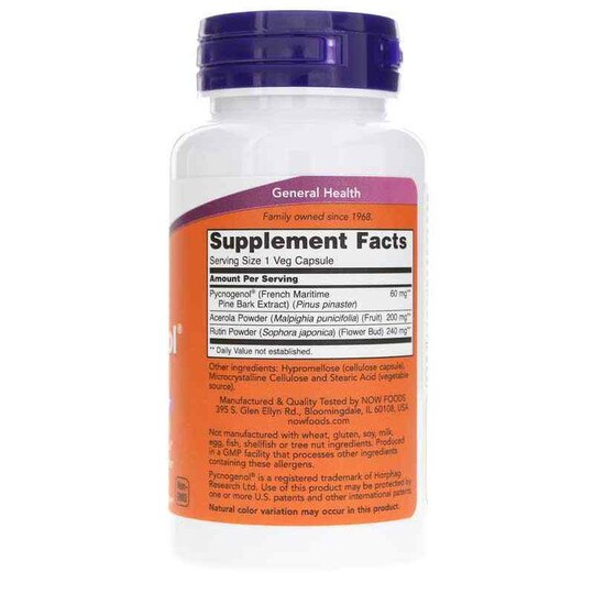 Pycnogenol 60 Mg, 50 Veg Capsules, NOW