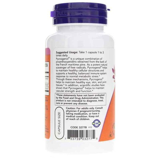 Pycnogenol 60 Mg, 50 Veg Capsules, NOW