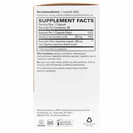 Quercetin with Vitamin C Extra Strength, 60 Capsules, TNT
