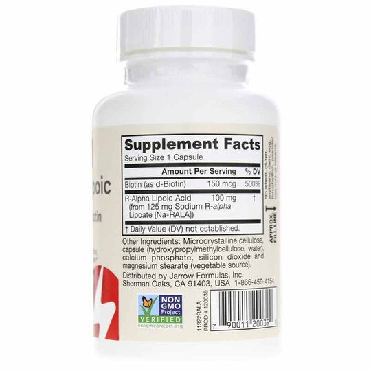 R-Alpha Lipoic Acid 100 Mg + Biotin, 60 Veg Capsules, JRF