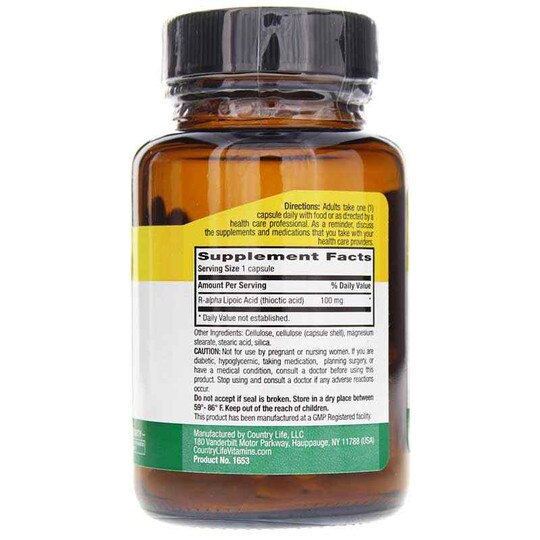 R-Lipoic Acid 100 Mg, 60 Vegan Capsules, CTL