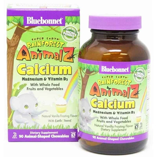 RainForest AnimalZ Calcium Magnesium & Vitamin D3, 90 Ch, BB