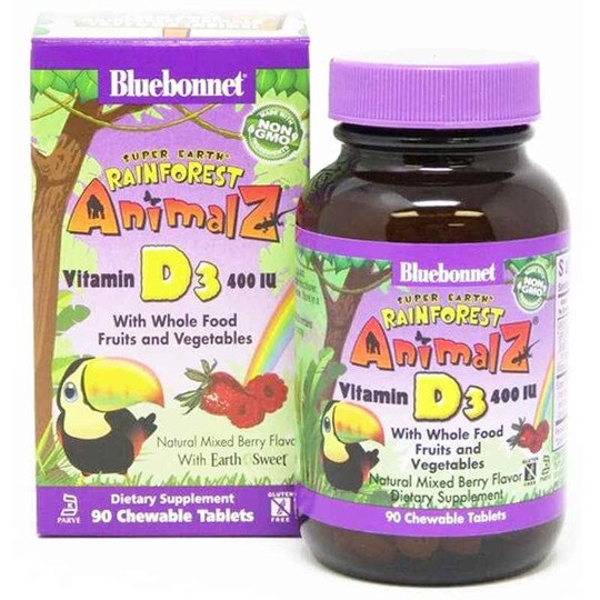 RainForest AnimalZ Vitamin D3 400 IU, 90 Chewables, BB