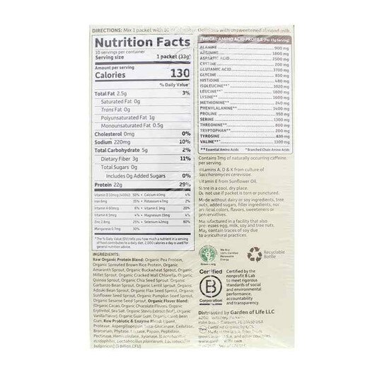 Raw Organic Protein Garden Of Life